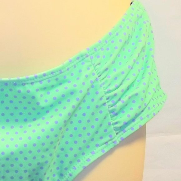 U.S. Polo Assn. Womens Bikini Swim Bottoms Size Large Dots Sea Green Purple - Picture 3 of 6